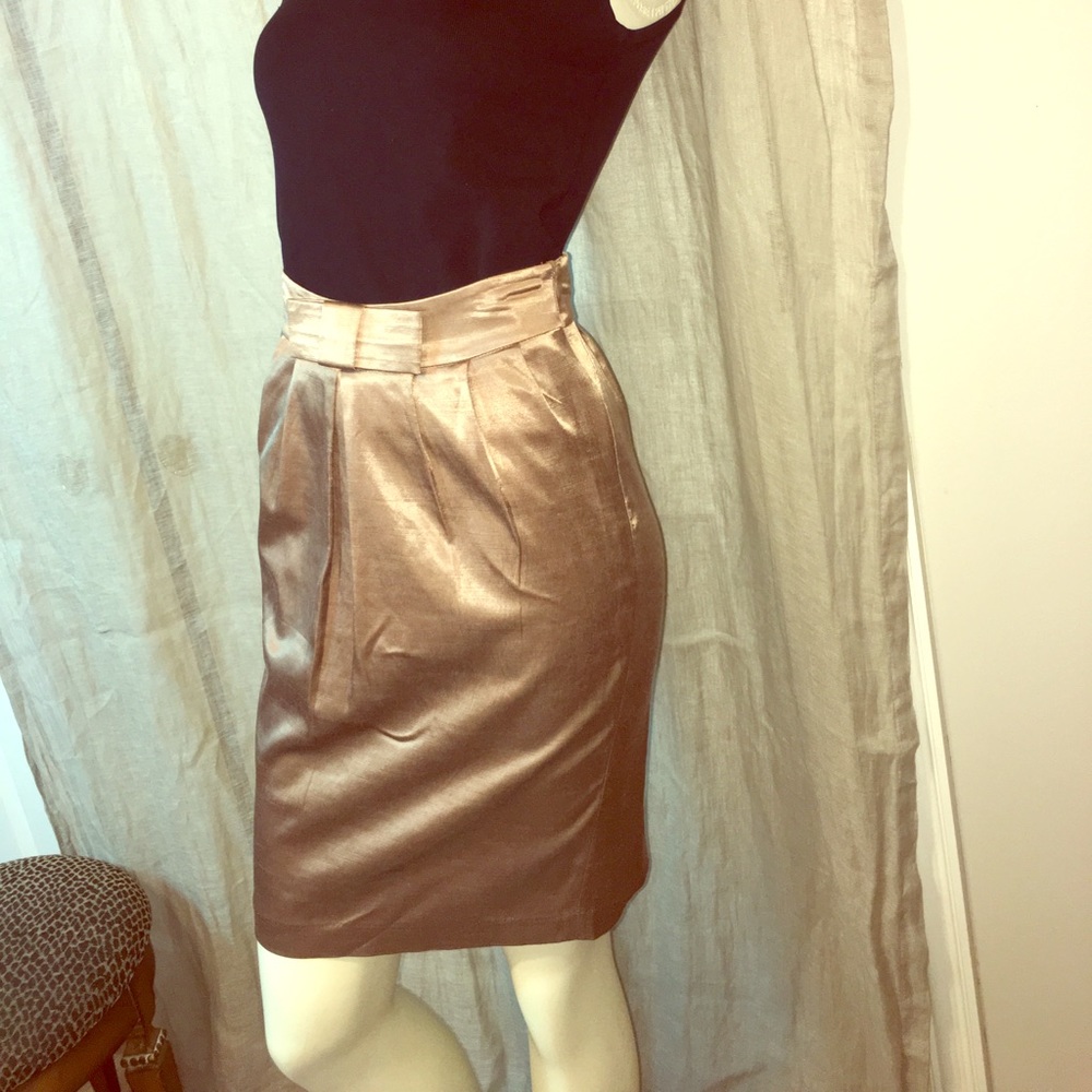 Rose gold pencil skirt!