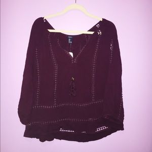 Forever 21 Woven Top - Eggplant