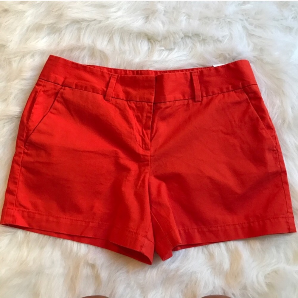 NWT LOFT Orange Twill Shorts SZ 4