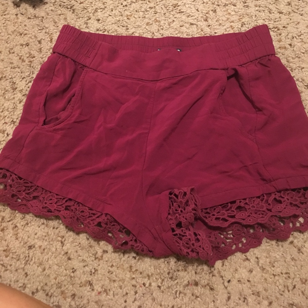 Express maroon cloth shorts