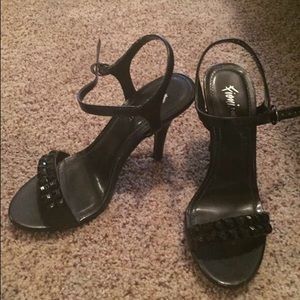 Black heeled sandals