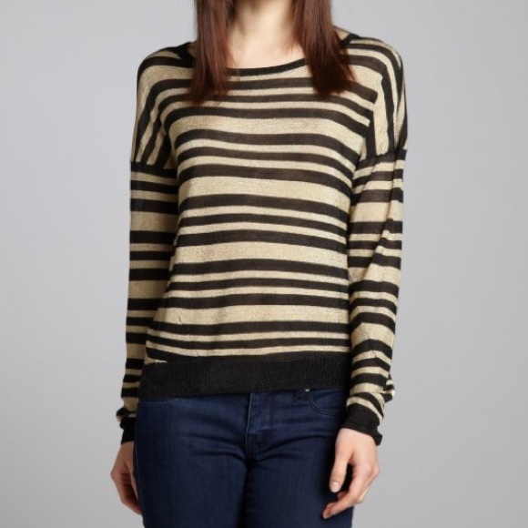 rag & bone Tops - Rag & Bone Metallic Stripe Gansevoort Top