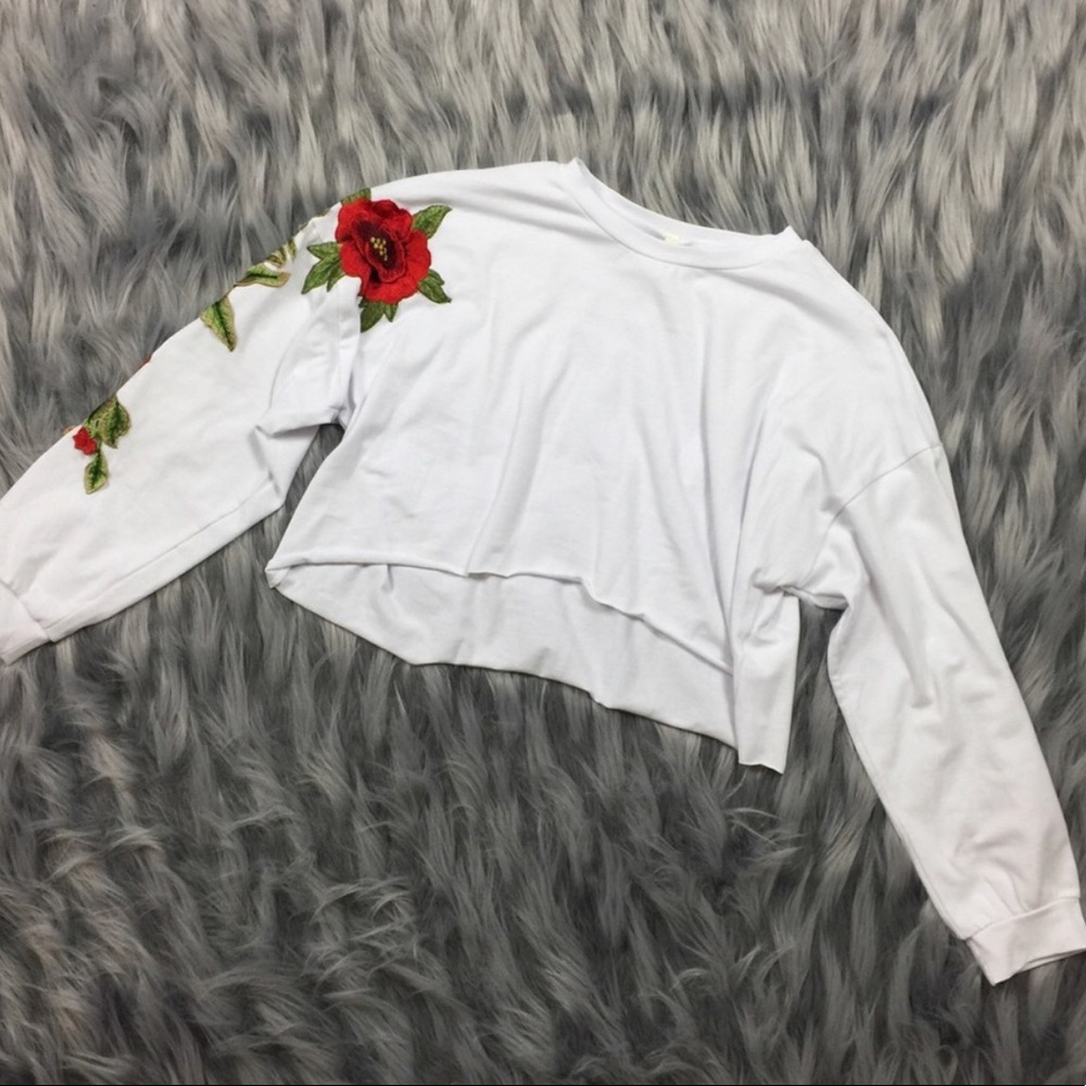 Rose Embroidered Tee Shirt