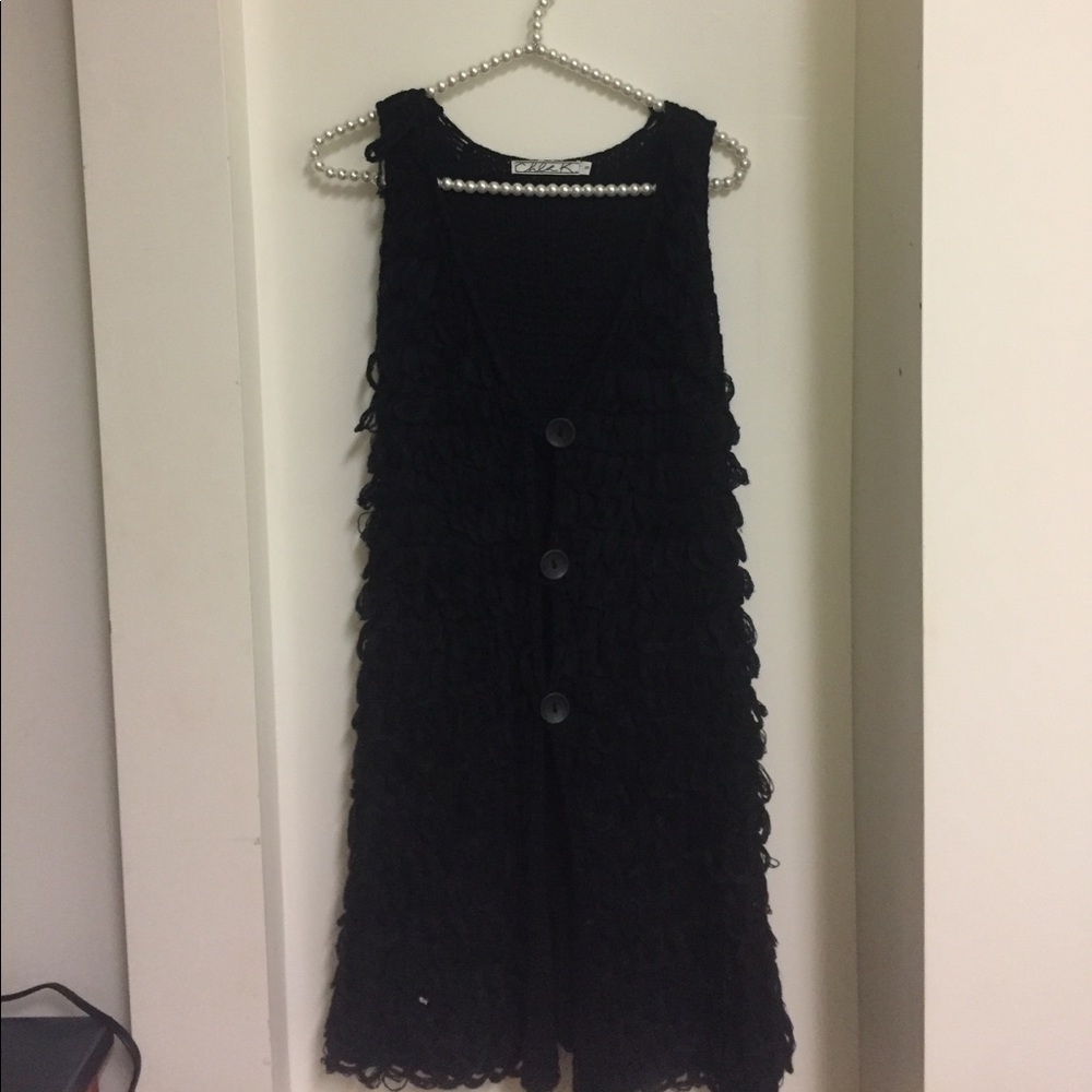 Long black vest