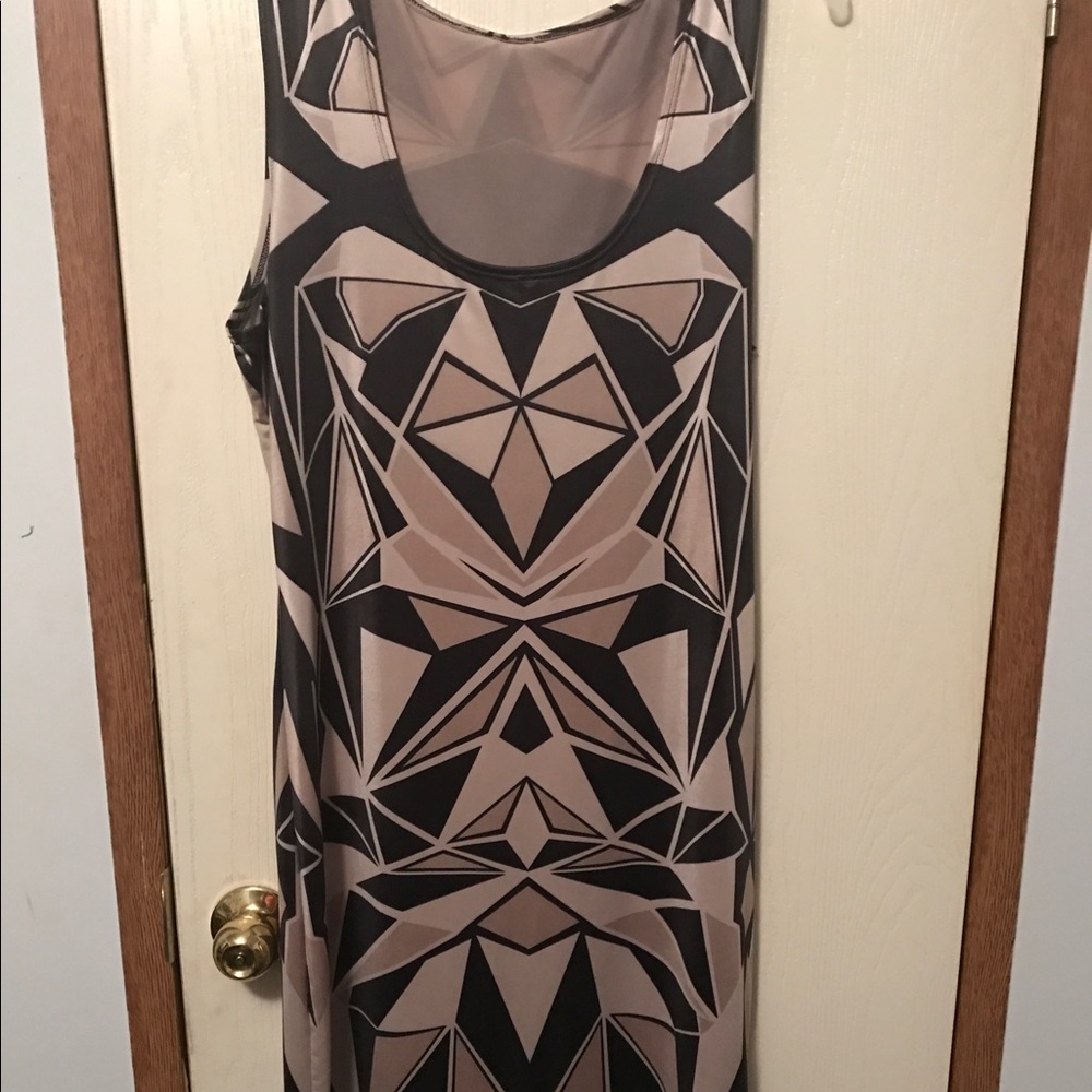 Sexy chocolate and tan dress