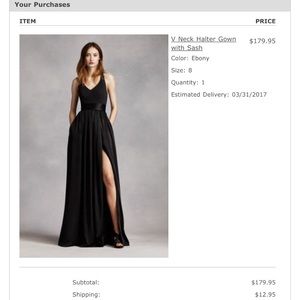 David's Bridal Vera Wang V-Neck Halter Gown