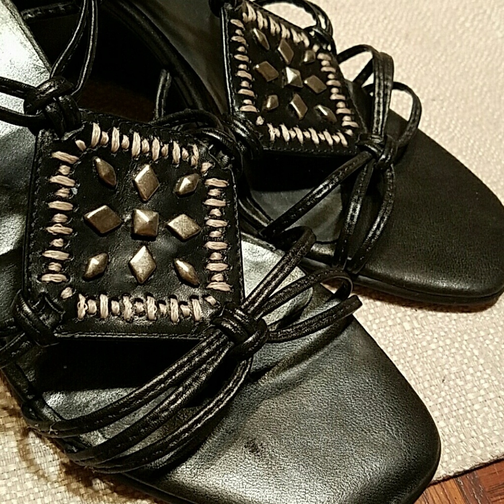 Nickels Silver Studded Wegde Sandals
