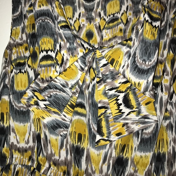 Light summer dress yellow and gray print - Picture 2 of 4