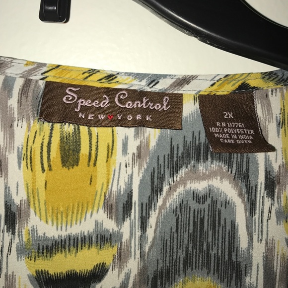 Light summer dress yellow and gray print - Picture 3 of 4