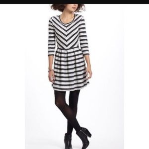 Anthropologie FLASH SALE Soft dress gray stripes