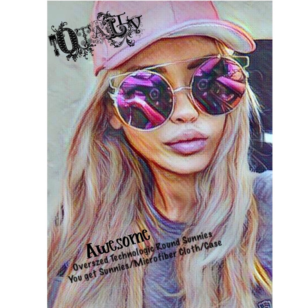 🆕 OVERSZD Technologic Metal Sunnies Round XXL👓