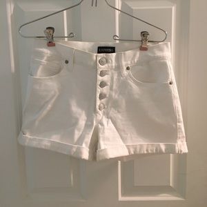 White High Waisted Shorts