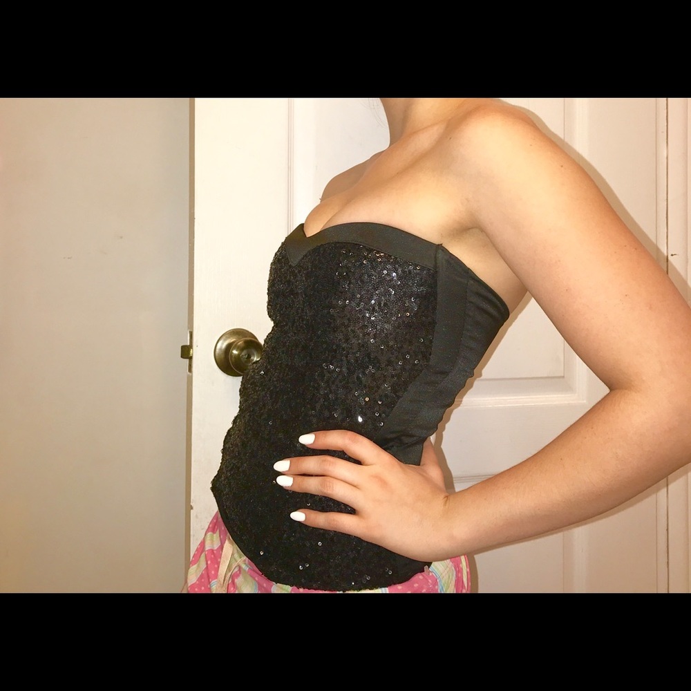 Black sequin corset top ✨SMALL