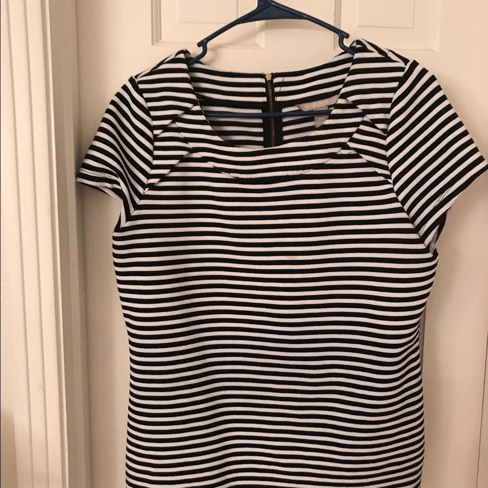 Navy blue and stripped shirt