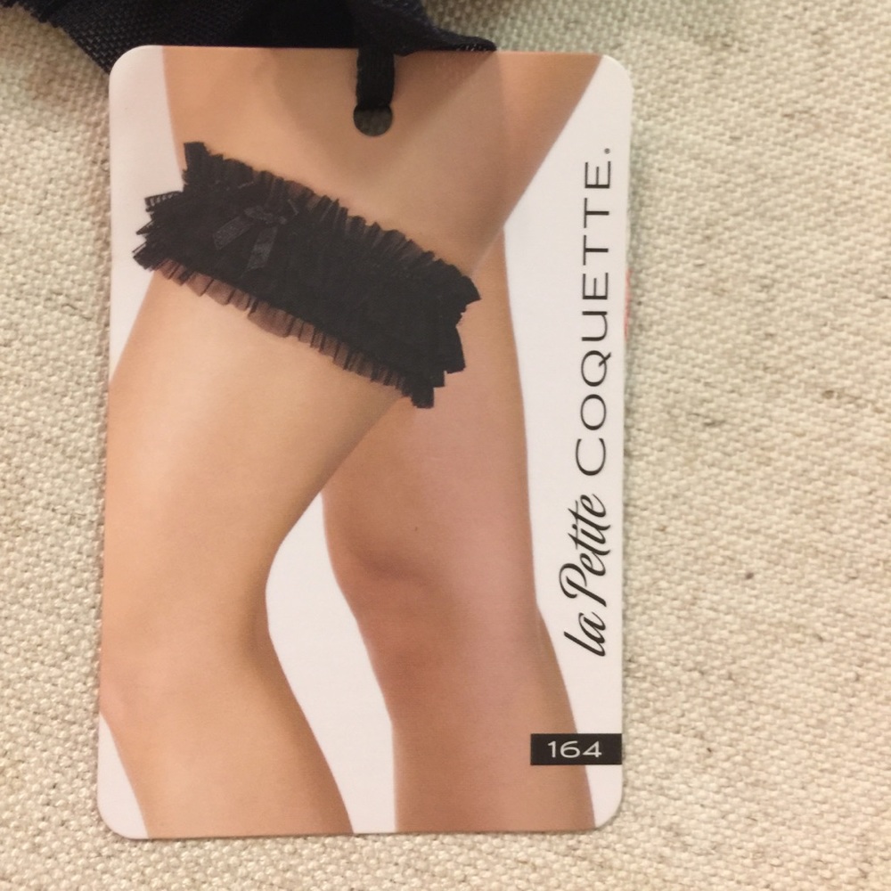 NWT Black Leg Garter La Petite Coquette.