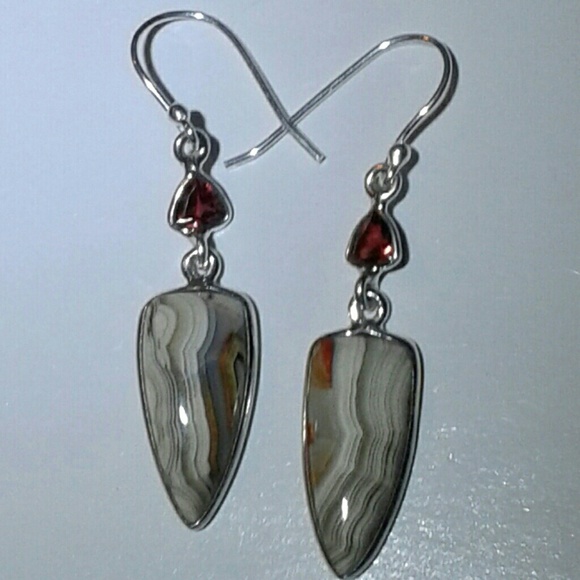 *HC Natural Mexican LagunaLace/Garnet Solid925S Nk - Picture 1 of 3
