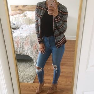 Geometric print cardigan