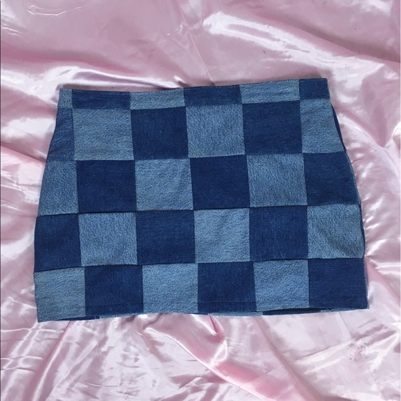 Y2K Denim Patchwork Mini Skirt - Picture 3 of 3