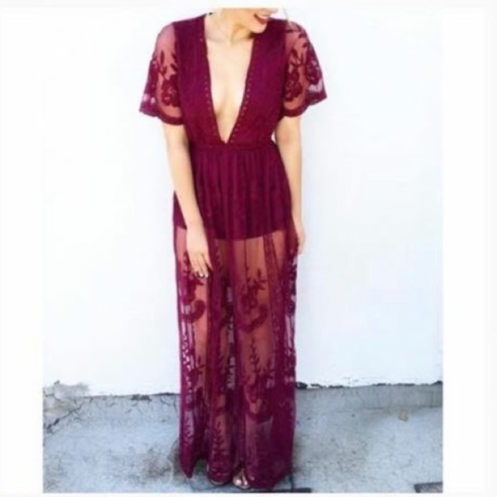 Wine Lace honey punch dress