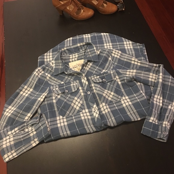 XS Long blue/white plaid blouse/shirt ๐๐ป๐๐ป - Picture 4 of 6