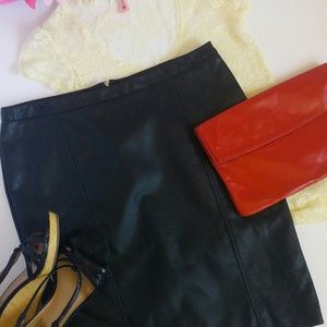 Worthington Pleather Black Pencil Skirt
