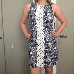 Lilly Pulitzer Navy and White Fish Pattern Dress