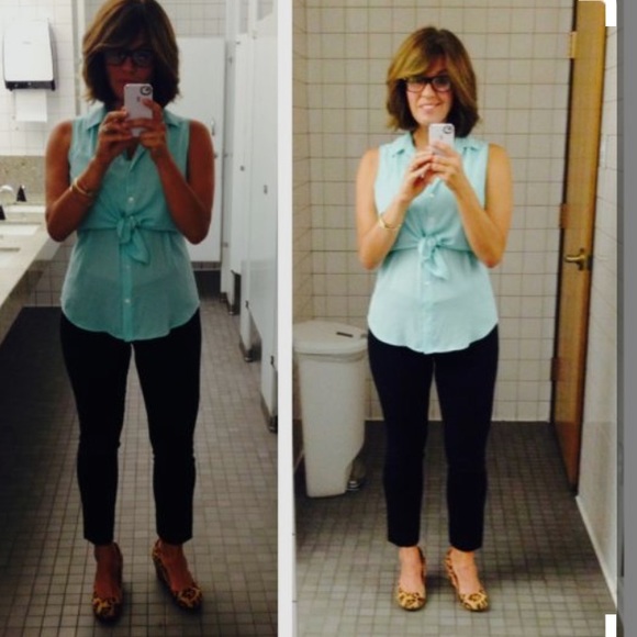 Anthropologie sea foam tie top - Picture 4 of 4