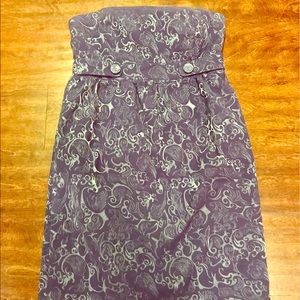 Strapless purple and silver Australian dress