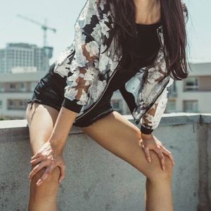 Sheer Rose Boomber Jacket