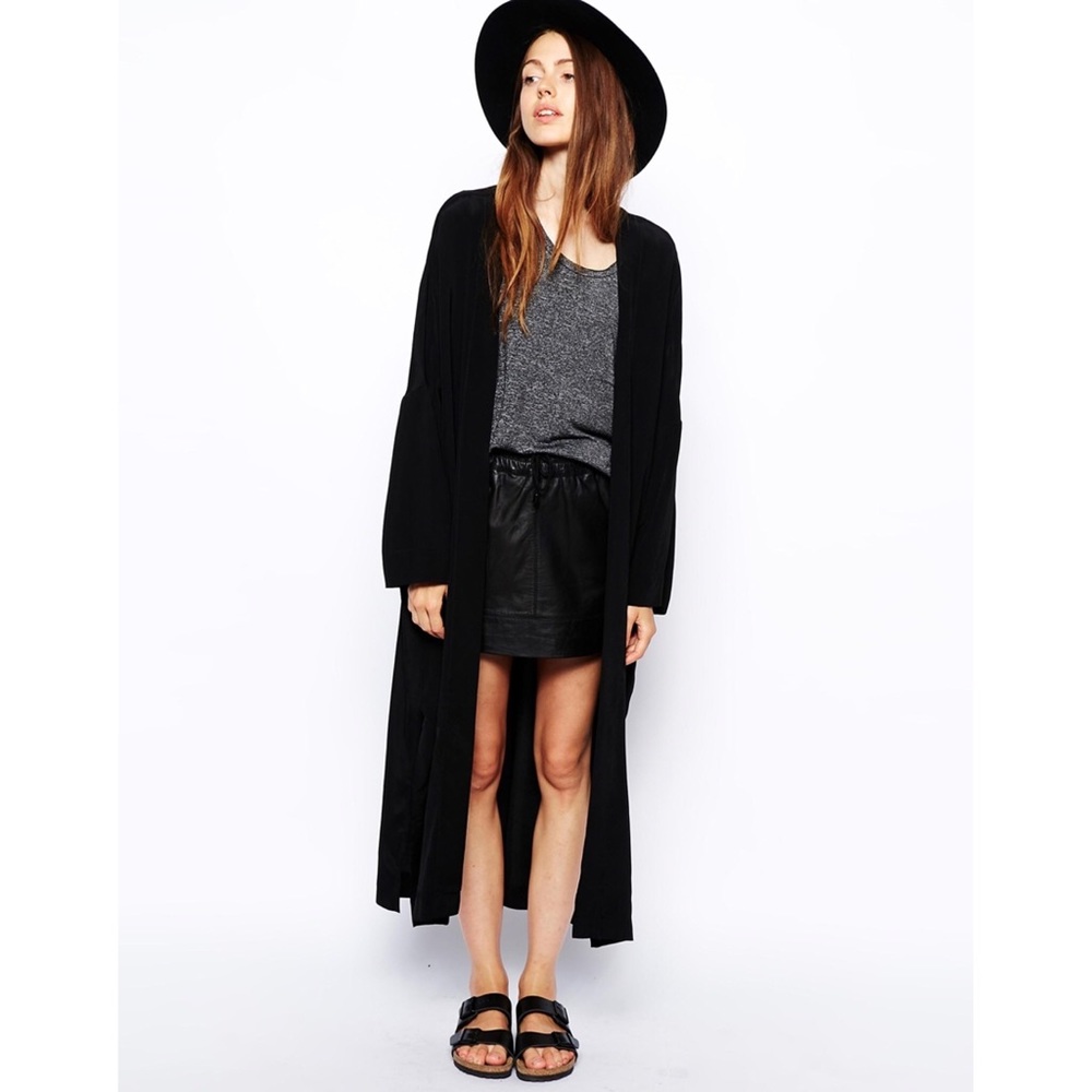 Closing in 1 day! ASOS Kimono Duster Jacket Black