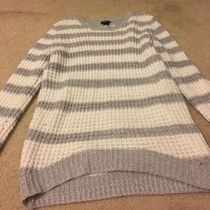 A cable knit sweater