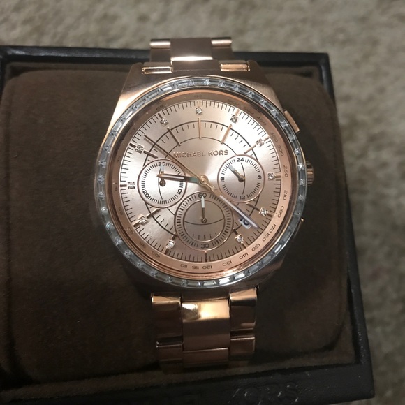 Michael Kors Accessories - Micheal kors women gold crystal watch New