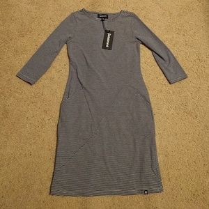 Betabrand 30-Day Dress (Gray/Navy)