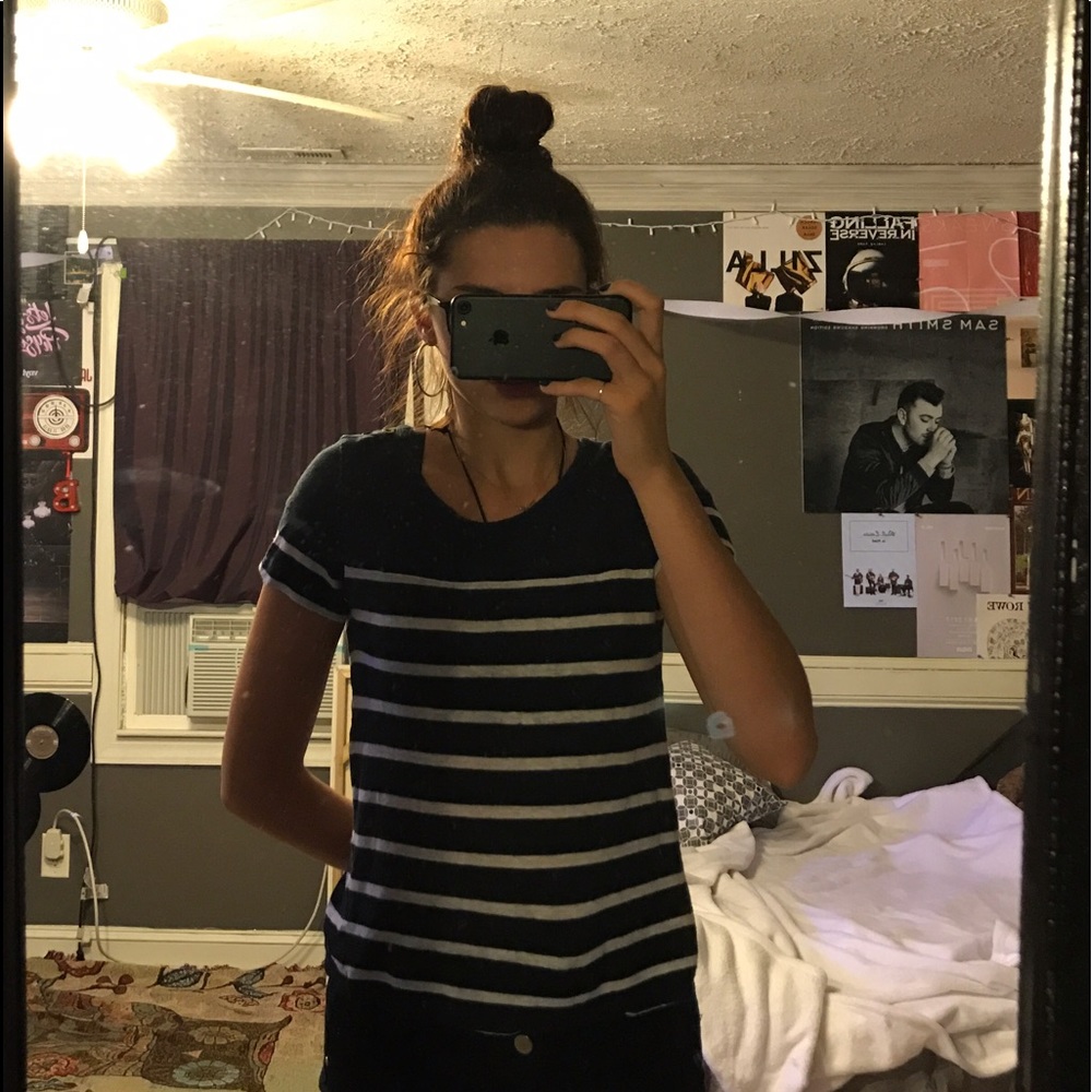 Blue striped crop top!