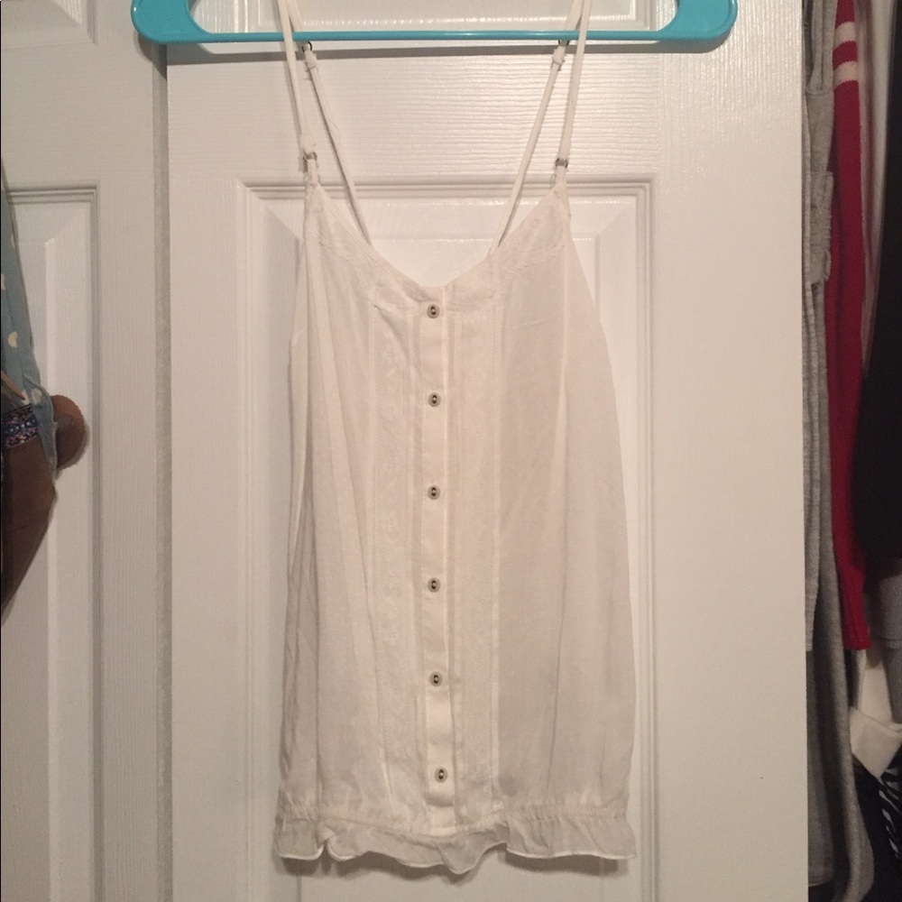 Garage White Tissue Tank Top