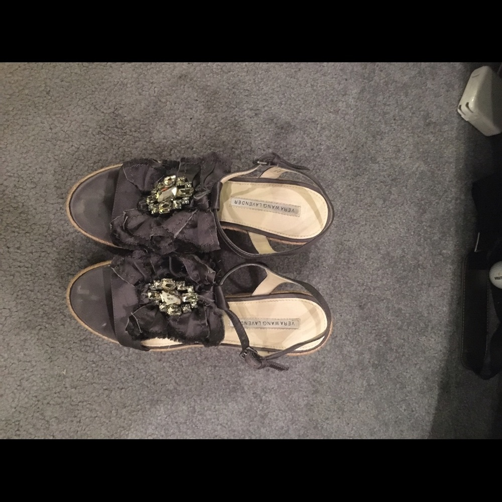 Vera Wang Lavender brand, Jeweled Platform Sandals