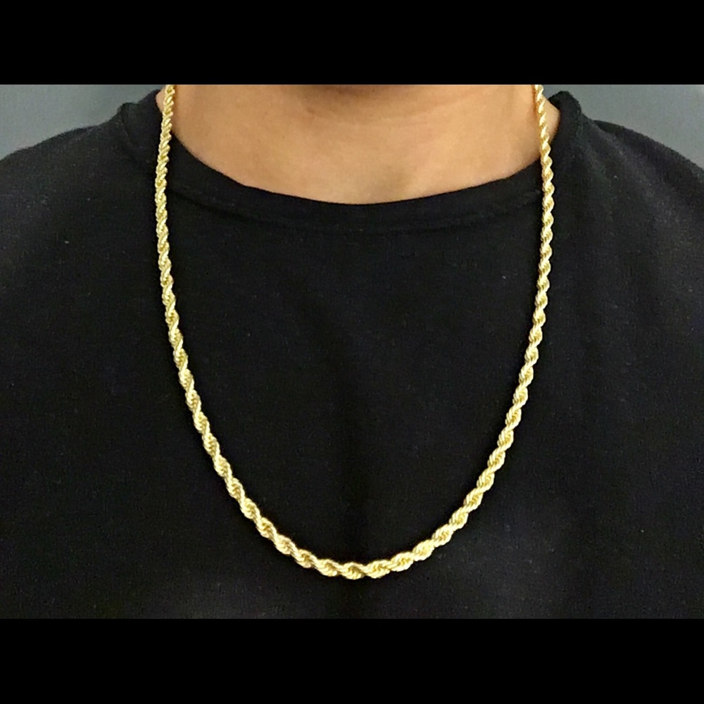 Gold Chain Rope Chain Necklace 24in 4mm