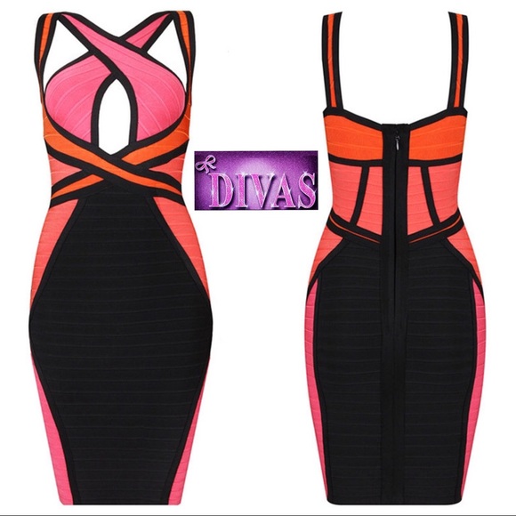 Bandage colorful cross front dress - Picture 6 of 8