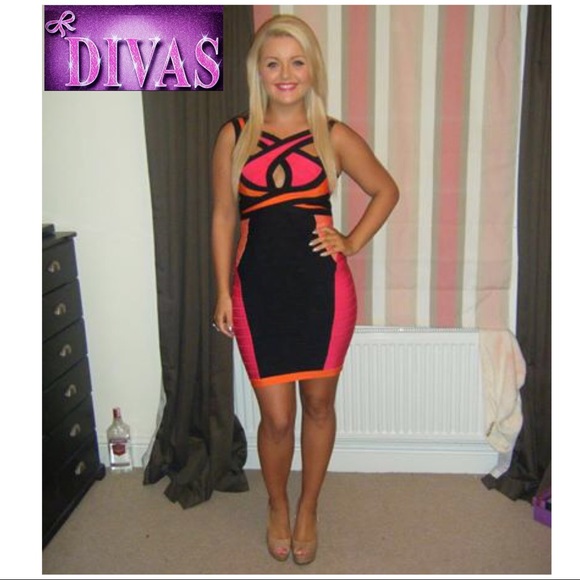 Bandage colorful cross front dress - Picture 4 of 8