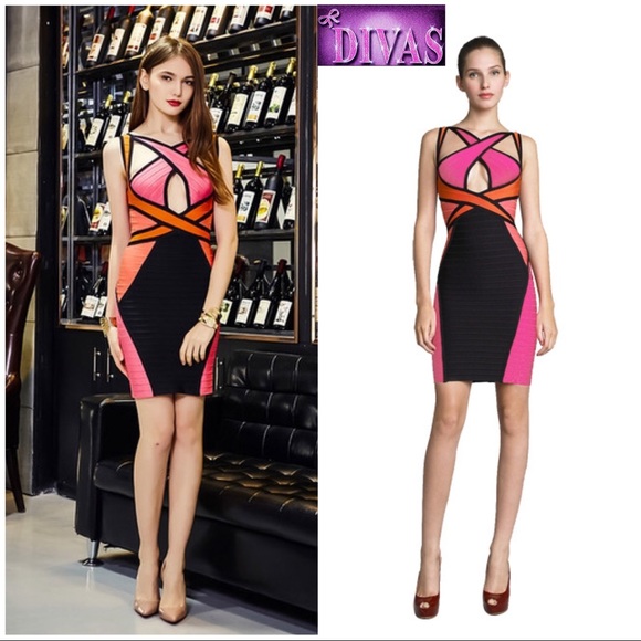 Bandage colorful cross front dress - Picture 5 of 8