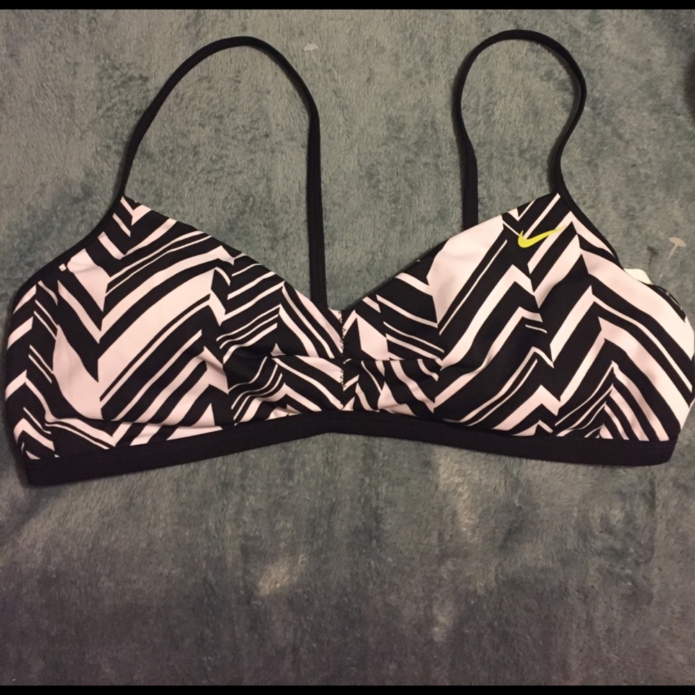 Black and white Nike Swim Top