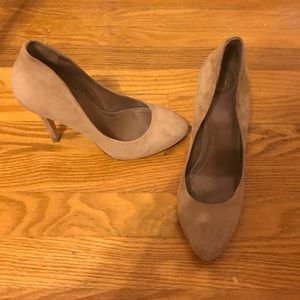 Lightly worn, tan suede, BCBG heels