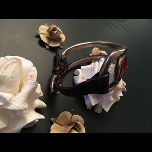 Uno de 50 Leather and Red Bracelet