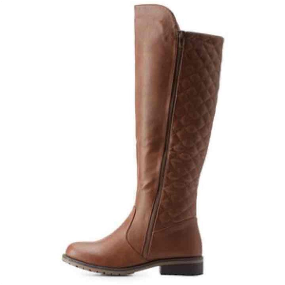 CHARLOTTE RUSSE QUILTED KNEE HIGH BOOTS