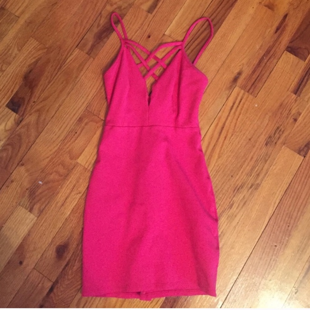 Hot pink bodycon dress