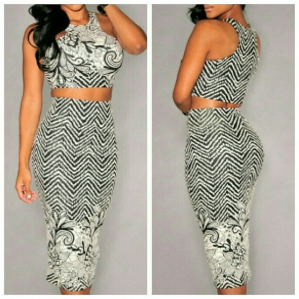 Black & White Racerback Skirt Dress Top Medium