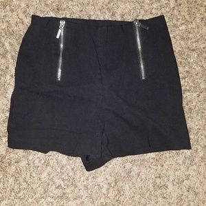 High waisted black shorts