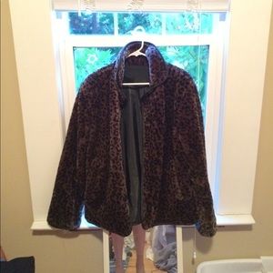 vintage fuzzy leopard jacket