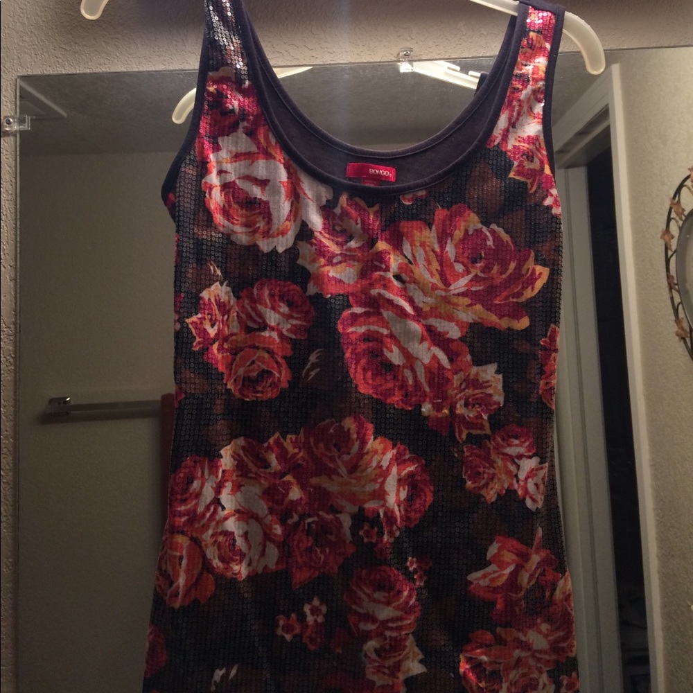 Black and red sequin shirt