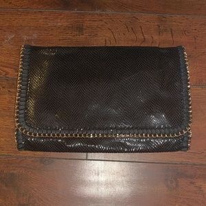 Urban Expressions Black Faux snake clutch